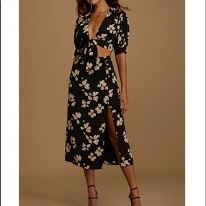 NWOT. High Waisted Midi Skirt & Tie-Front Crop Top